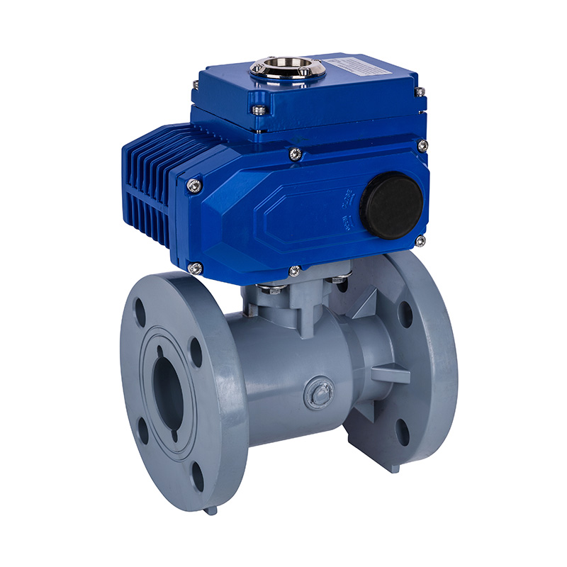 شیر توپی فلنج برقی PVC-C D941F-10V DN15-300 استاندارد ANSI 1/2'-12'