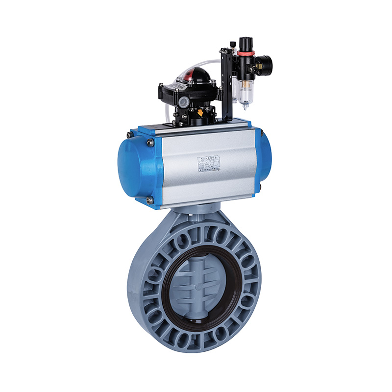 PVC-C D671X-10S شیر پروانه ای پنوماتیک DN40-1000 40A-1000A JIS استاندارد