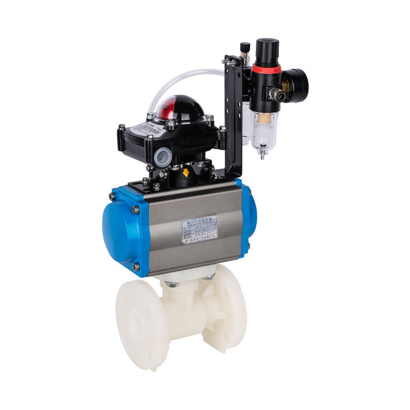 شیر فلنج پنوماتیک PVDF Q641F-10F استاندارد DN15-300 توپ توپ